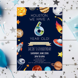 Houston Vi har en 6-årig 6e-Födelsedagsfest Inbjudningar