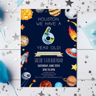 Houston Vi har en 6-årig 6e-Födelsedagsfest Inbjudningar