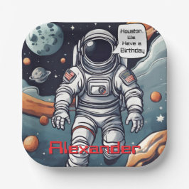Houston, vi har en födelsedag! Papper astronaut-pl