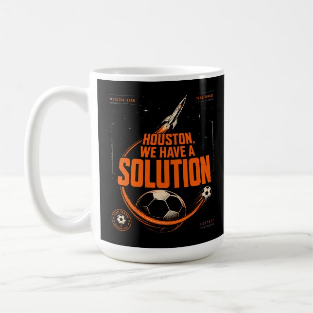 Houston Vi Har en Lösning Fotboll Orange Kaffemugg (Vänster)
