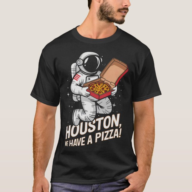 Houston vi har en Pizza! Astronaut's Interstellar T Shirt (Framsida)