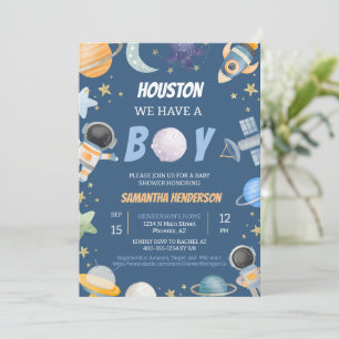 Houston vi har en pojk-dusch inbjudningar