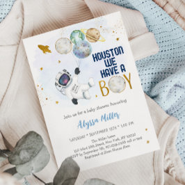 Houston vi har en pojkvän-astronaut Space Baby Sho Inbjudningar
