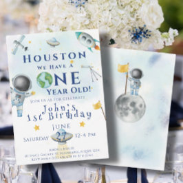 Houston Vi har ett år gammalt rymdastronaut Inbjudningar