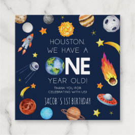 Houston Vi har ett år på 1:a födelsedagen Party Gåvor Etiketter