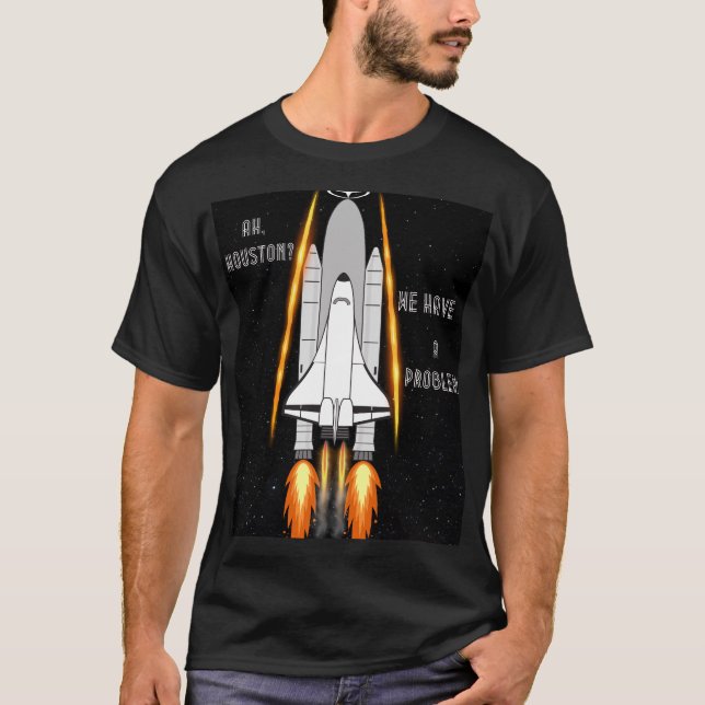Houston, vi har ett problem - raketen i rymden t shirt (Framsida)