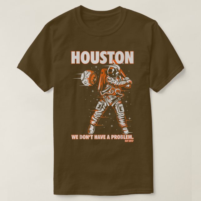 Houston vi har inget problem med rymdens baseball t shirt (Design framsida)