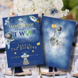 Houston... Vi har två års gammal rymdastronaut Inbjudningar