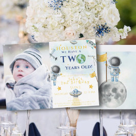 Houston... Vi har två års gammal rymdastronaut Inbjudningar