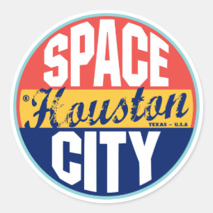 Houston vintageetikett runt klistermärke