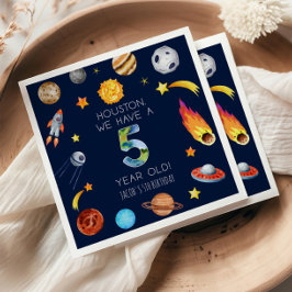 Houston We Have A 5 Year Old 5th Birthday Party Pappersservett