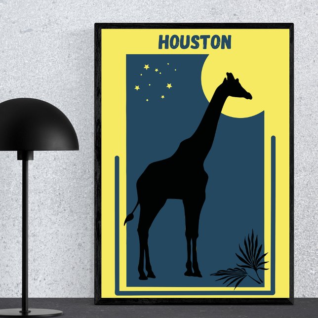 Houston Zoo Texas Vintage Giraffe Poster (Skapare uppladdad)