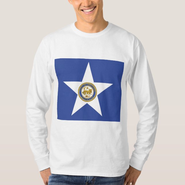 Houstons Flagga (Texas) T Shirt (Framsida)