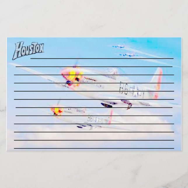 Houstons Mustangflygplan Brevpapper (Framsida)