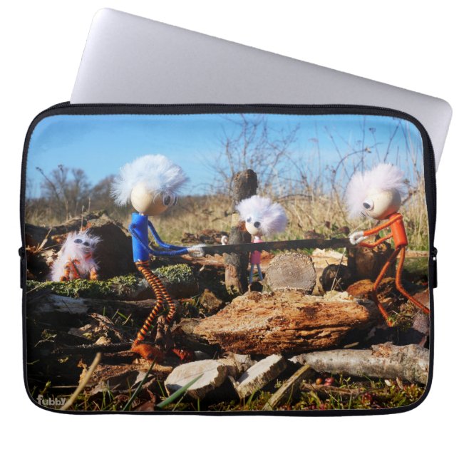 Houtzagerij van de Fubby's. Laptop Fodral (Framsidan)