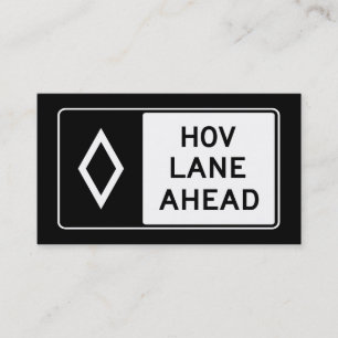 HOV LANE AHEAD-tecken Visitkort