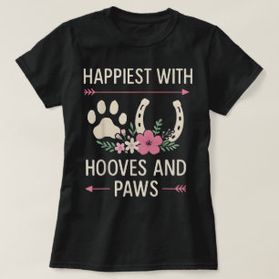 Hovar Tass Fruktflora Häst Hund Ladugård Liv Kvinn T Shirt