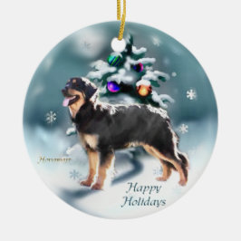 Hovawart jul julgransprydnad keramik