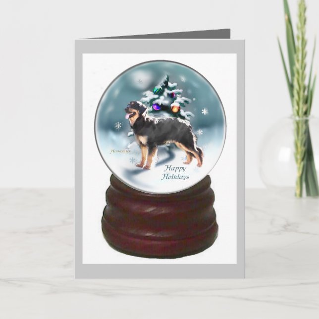 Hovawart julklappar helgkort (Framsida)