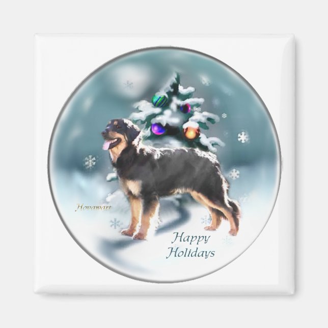 Hovawart julklappar magnet (Framsidan)