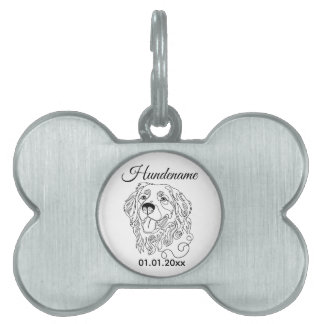Hovawart Minimalist Line Art Personalized Tag ID-bricka Husdjur