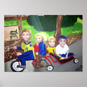 "Hövdad cykel fyra ", Poster