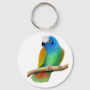 Hövdad Pionus för blått papegoja Keychain Nyckelring