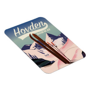 Hovden Norge Ski reseaffisch. Magnet