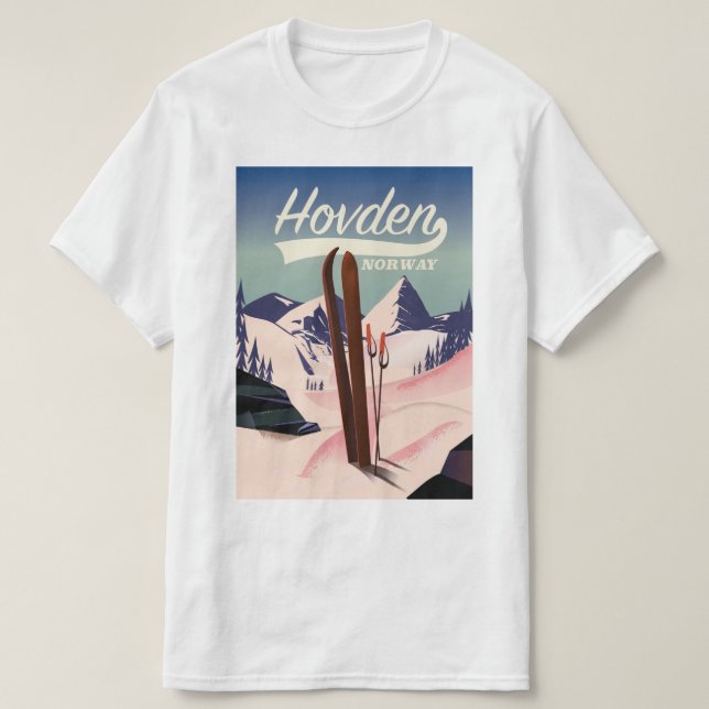 Hovden Norge Ski reseaffisch. T Shirt (Design framsida)