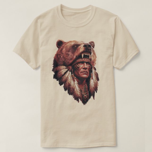 Hövding med björnskinn t shirt (Design framsida)