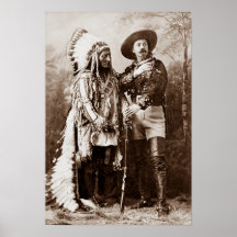 Hövding Sitting Bull och Buffalo Bill Circa 1885