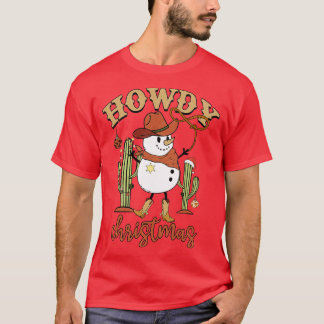Hovdy christmas cowboy snögubbe t shirt