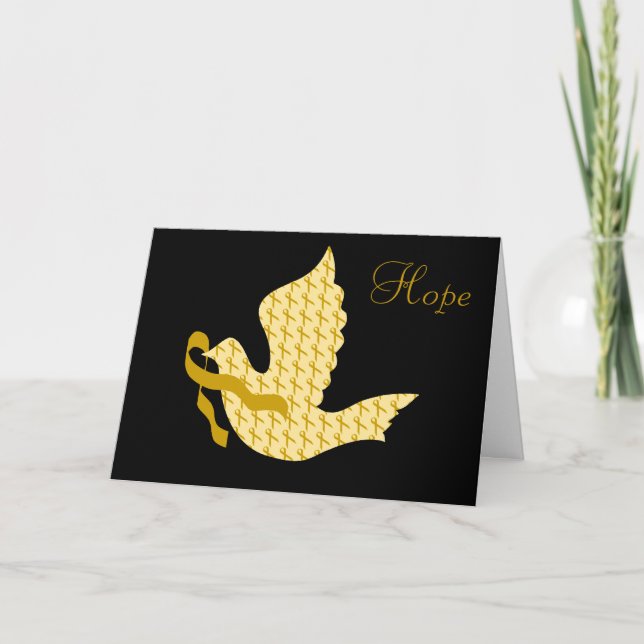 Hove Guld Ribbon - Barncancer Helgkort (Framsida)