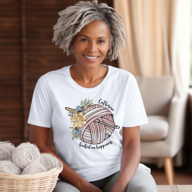 Hoved på Happiness Crochet Älskare Personlig T Shirt (Skapare uppladdad)
