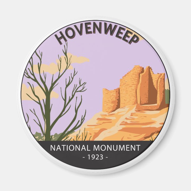 Hovenweep National Monument Cutmynning Castle Magnet (Framsidan)