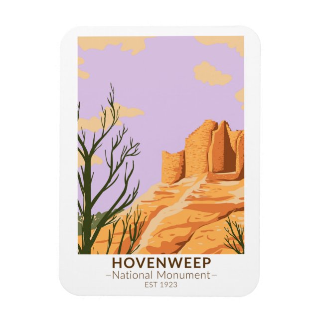 Hovenweep National Monument Cutmynning Castle Magnet (Vertikal)