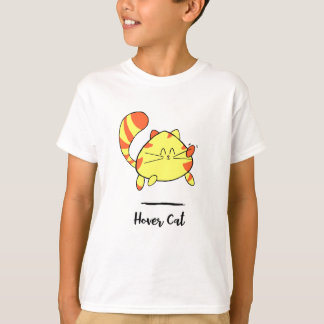 Hover Cat Roligt Tecknad Cat Shirt för barn Tee Shirt