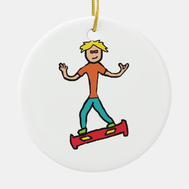 Hoverboard Julgransprydnad Keramik (Framsidan)