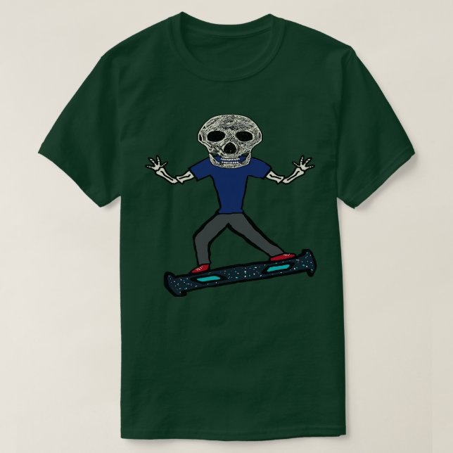 Hoverboard Skeleton T Shirt (Design framsida)