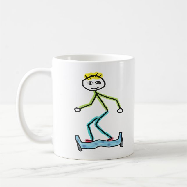 Hoverboard Stickman Kaffemugg (Vänster)