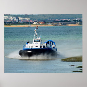 Hovercraft som anländer till Ryde Poster