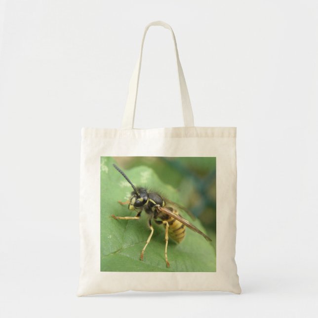 Hoverfly Macro Tote Bag Tygkasse (Framsidan)