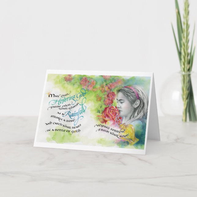 Hovering God/Regnfall, Vided Greeting Card, 5"x7" Kort (Framsida)