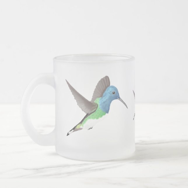 Hovering Jacobin Hummingbird - transparent. Frostad Glasmugg (Vänster)