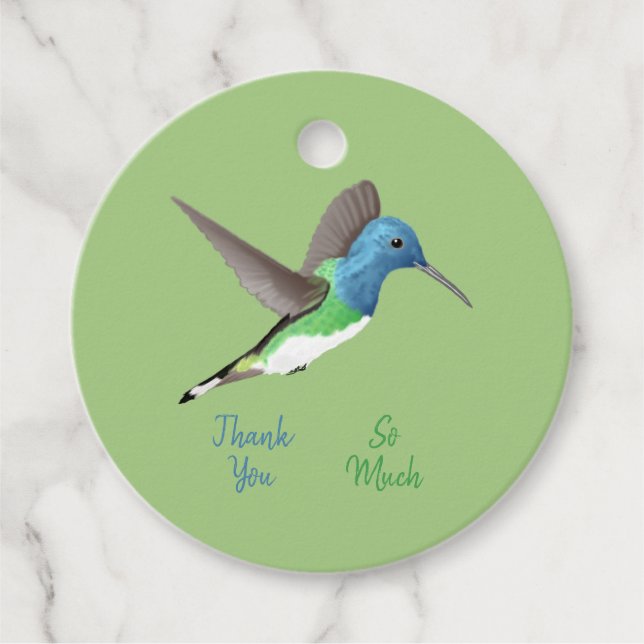 Hovering Jacobin Hummingbird - transparent. Gåvor Etiketter (Framsida)