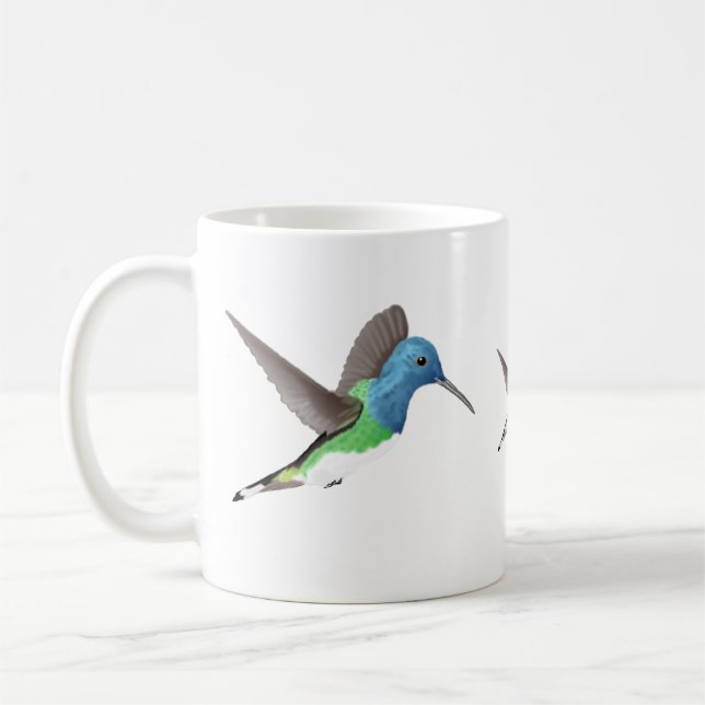 Hovering Jacobin Hummingbird - transparent. Kaffemugg (Vänster)