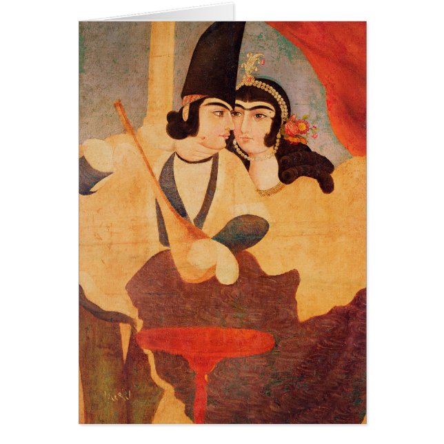 Hovman från domstolen av schahen Abbas Hälsningskort (Framsidan)