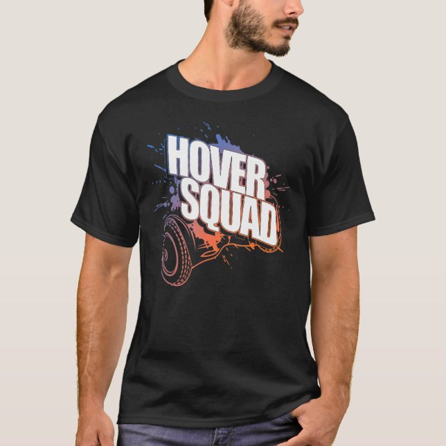 Hovra Squad Coola Orange Blue Gyro Hoverboard T Shirt (Framsida)