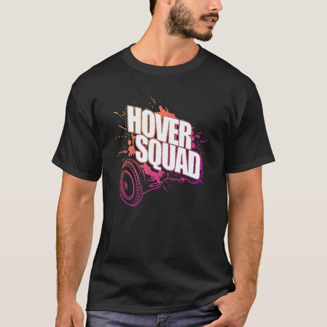 Hovra Squad Coola Peach Rosa Gyro Hoverboard T Shirt (Framsida)