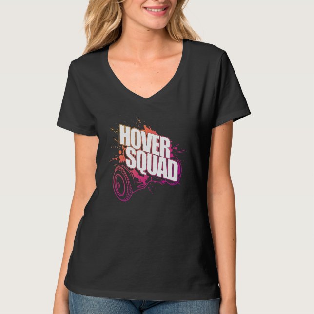 Hovra Squad Coola Peach Rosa Gyro Hoverboard T Shirt (Framsida)